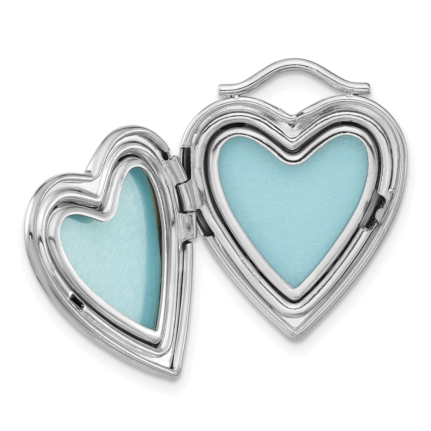 Sterling Silver Polished Cross Heart Locket