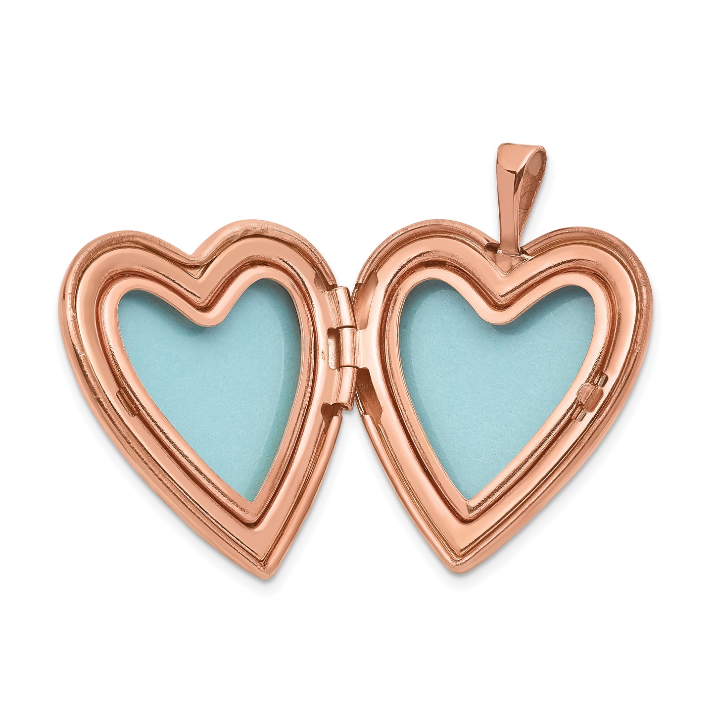 Sterling Silver Rose Gold-plated 20mm with Diamond Footprints Heart Locket