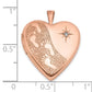 Sterling Silver Rose Gold-plated 20mm with Diamond Footprints Heart Locket