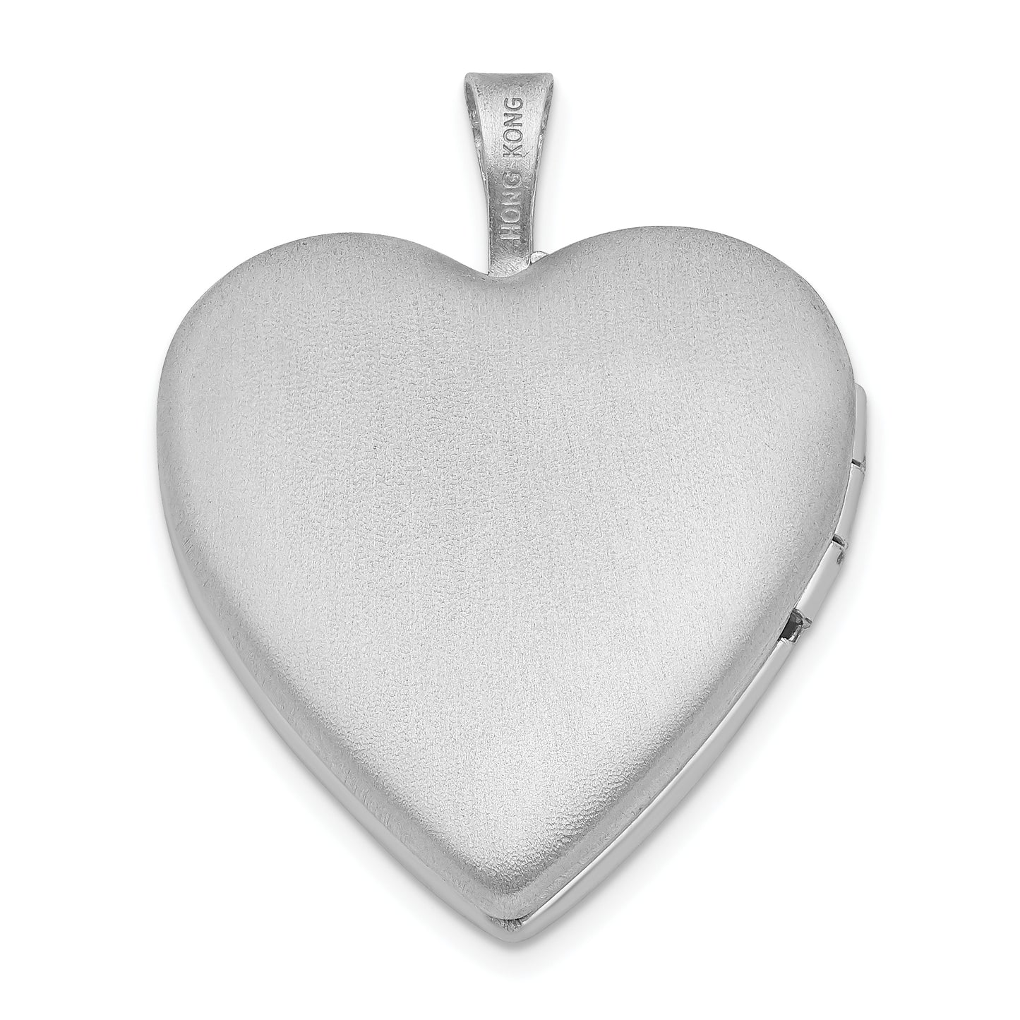 Sterling Silver 21mm Satin/Polish Cross Enameled Clover Heart Locket