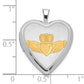 Sterling Silver 20mm Gold-Tone Satin and Polished D/C Claddagh Heart Locket
