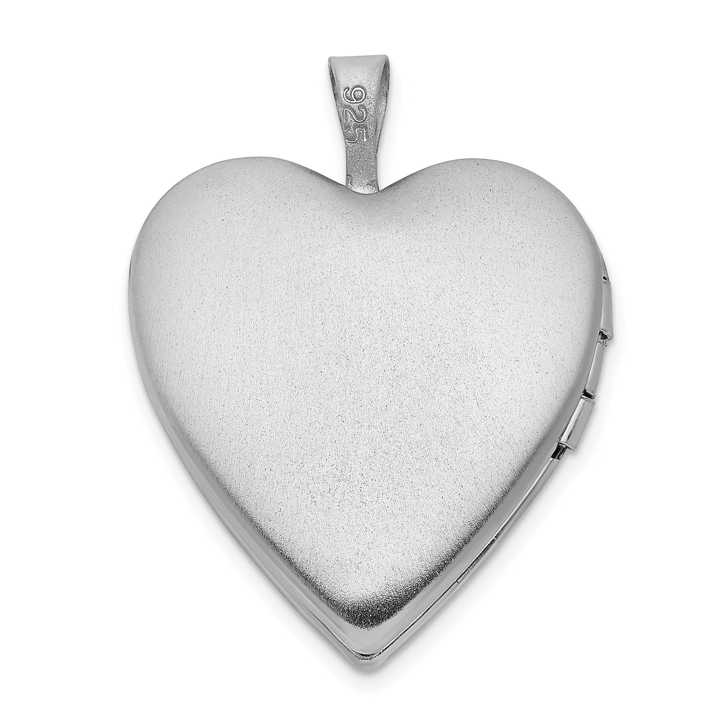 Sterling Silver Rhodium-plated Polished and Satin Cross Heart Locket
