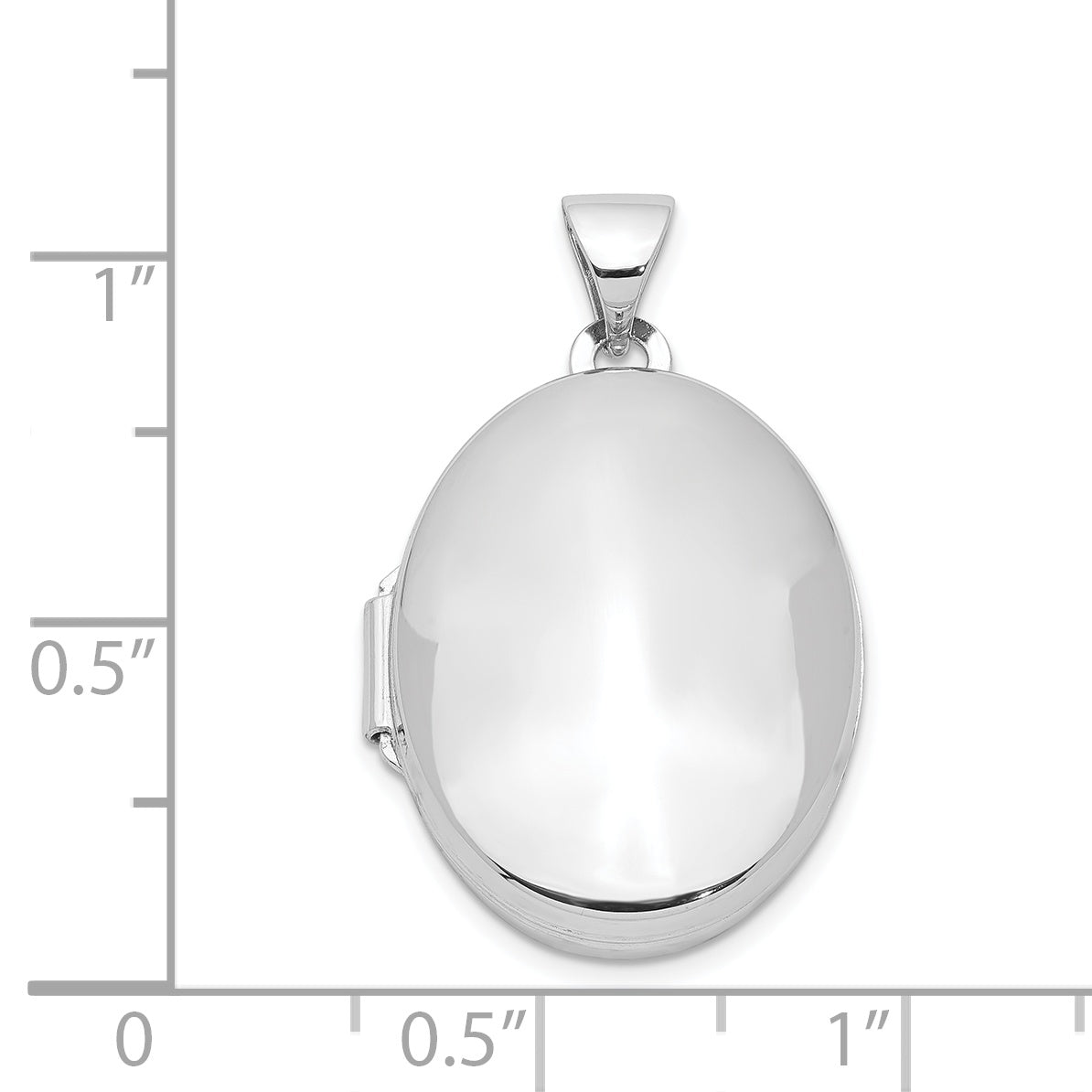 Sterling Silver Rhodium-plated Polished 21mm Oval Locket