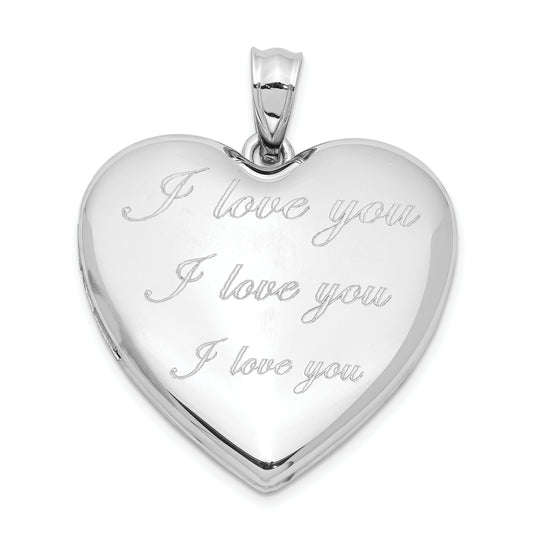 Sterling Silver Rhodium-plated I Love You Ash Holder Heart Locket