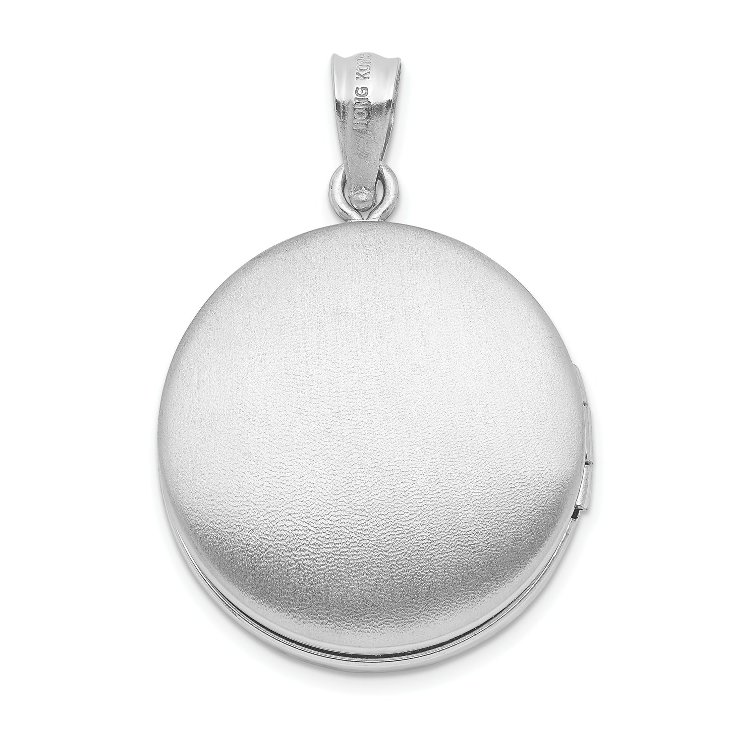 Sterling Silver Rhodium-plated Satin and Polished Swirl Tree Round Locket