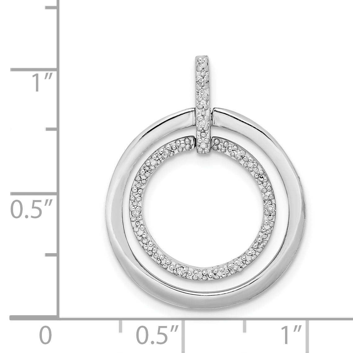 Sterling Silver Rhodium Plated Diamond Pendant