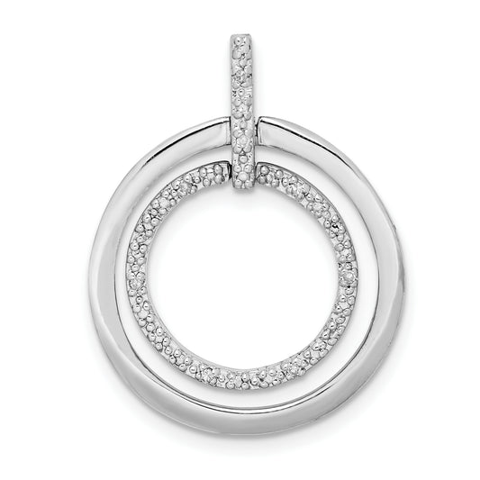 Sterling Silver Rhodium Plated Diamond Pendant