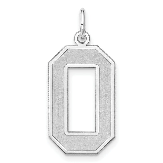 Sterling Silver/Rhodium-plated Satin Number 0 Charm