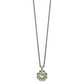 Shey Couture Sterling Silver with 14K Accent 18 Inch Antiqued Round Green Quartz and Diamond Necklace