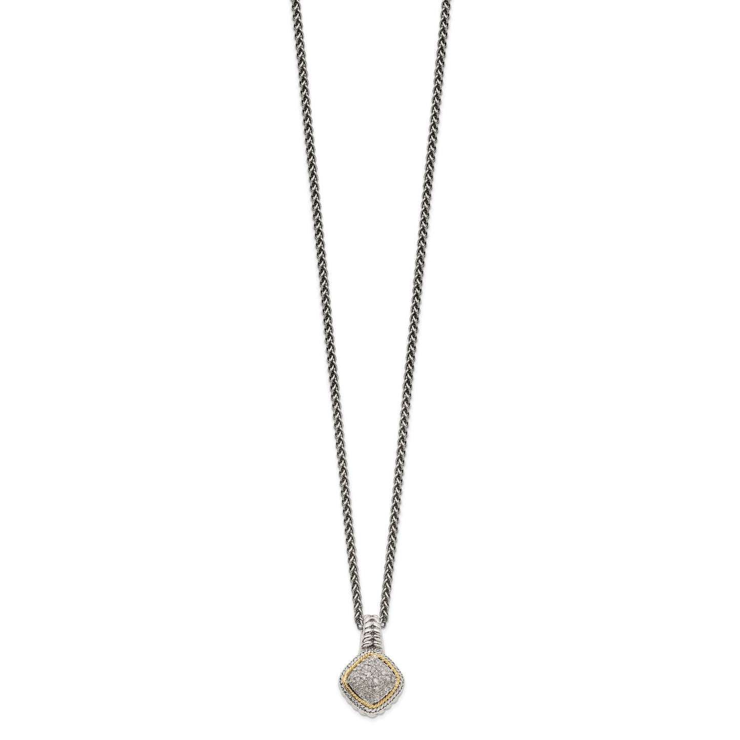 Shey Couture Sterling Silver with 14K Accent 18 Inch Diamond Necklace
