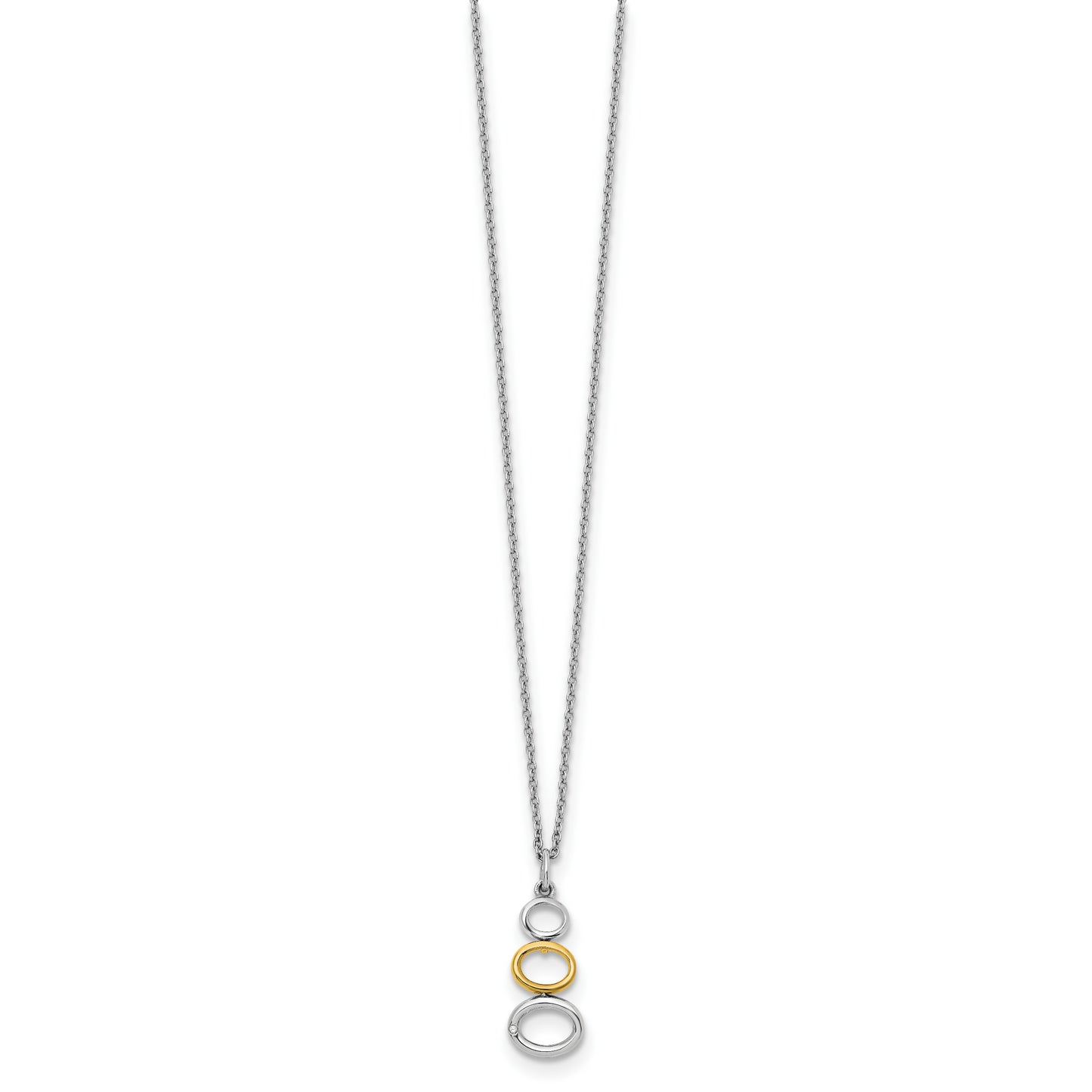 White Ice Sterling Silver Rhodium-plated Gold-tone 18 Inch Diamond Necklace with 2 Inch Extender