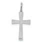 Sterling Silver Rhodium-plated Laser Designed Cross Charm