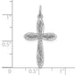 Sterling Silver Rhodium-plated Laser Designed Cross Pendant
