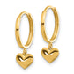 14k Madi K Polished Heart Dangle Huggie Hoop Earrings