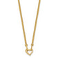 14K Gold Fancy Franco Diamond Cut Puff Heart 2in Ext Necklace