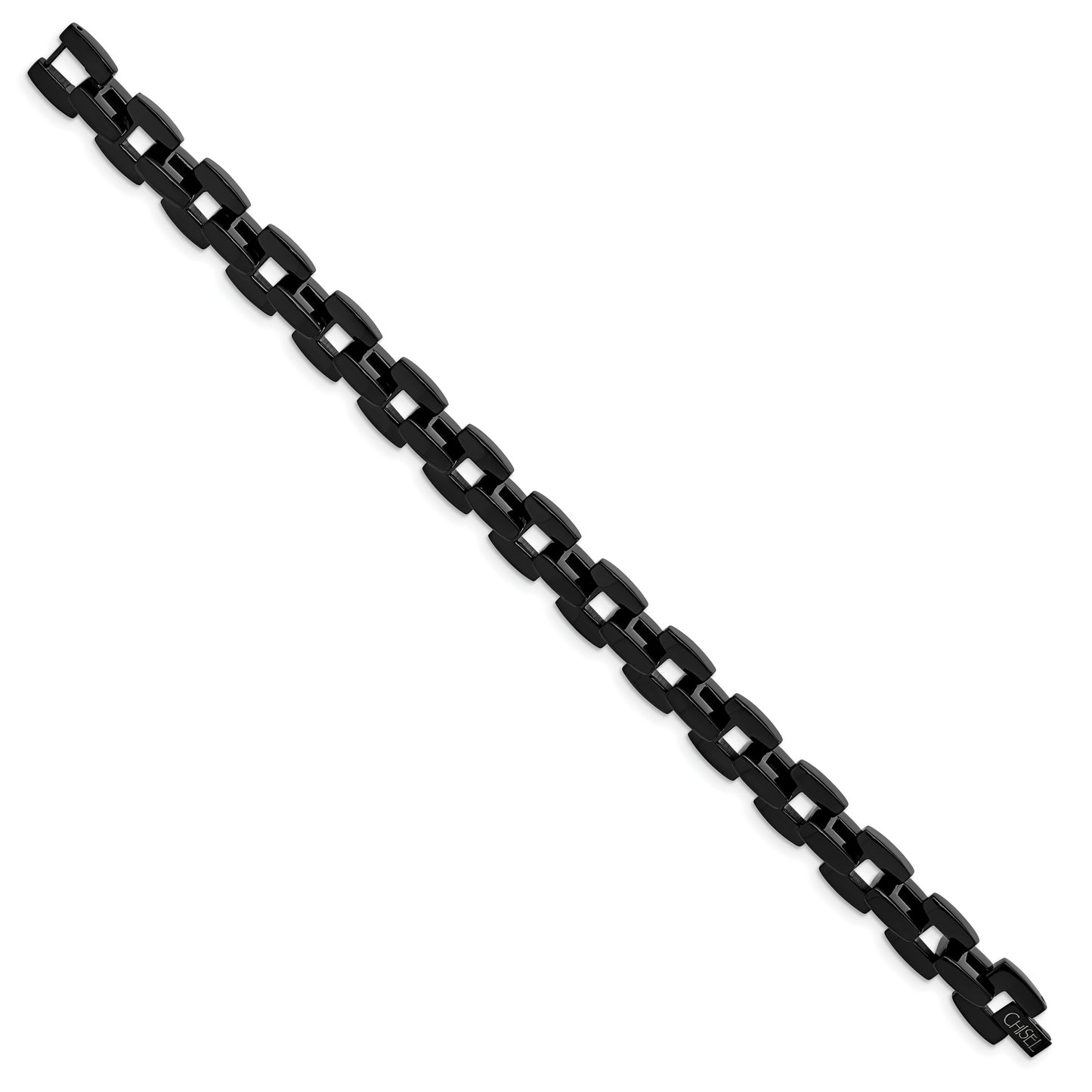 Chisel Stainless Steel Polished Black IP-plated 8.5 inch Bracelet