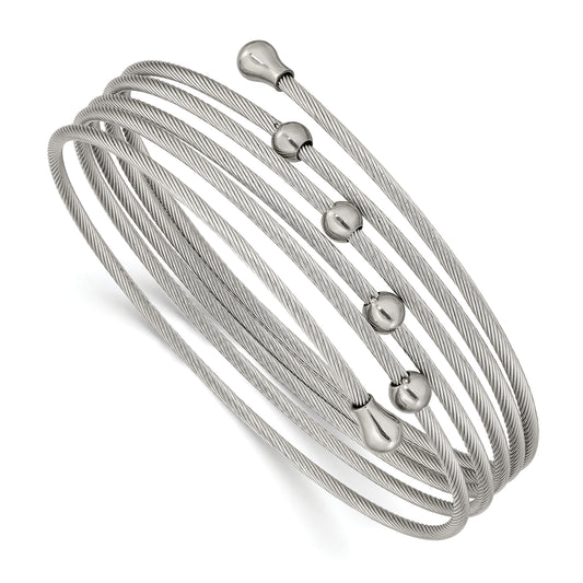 Chisel Stainless Steel Polished Flexible Coil Bangle