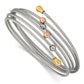 Chisel Stainless Steel Polished Rose and Yellow IP-plated Flexible Coil Bangle