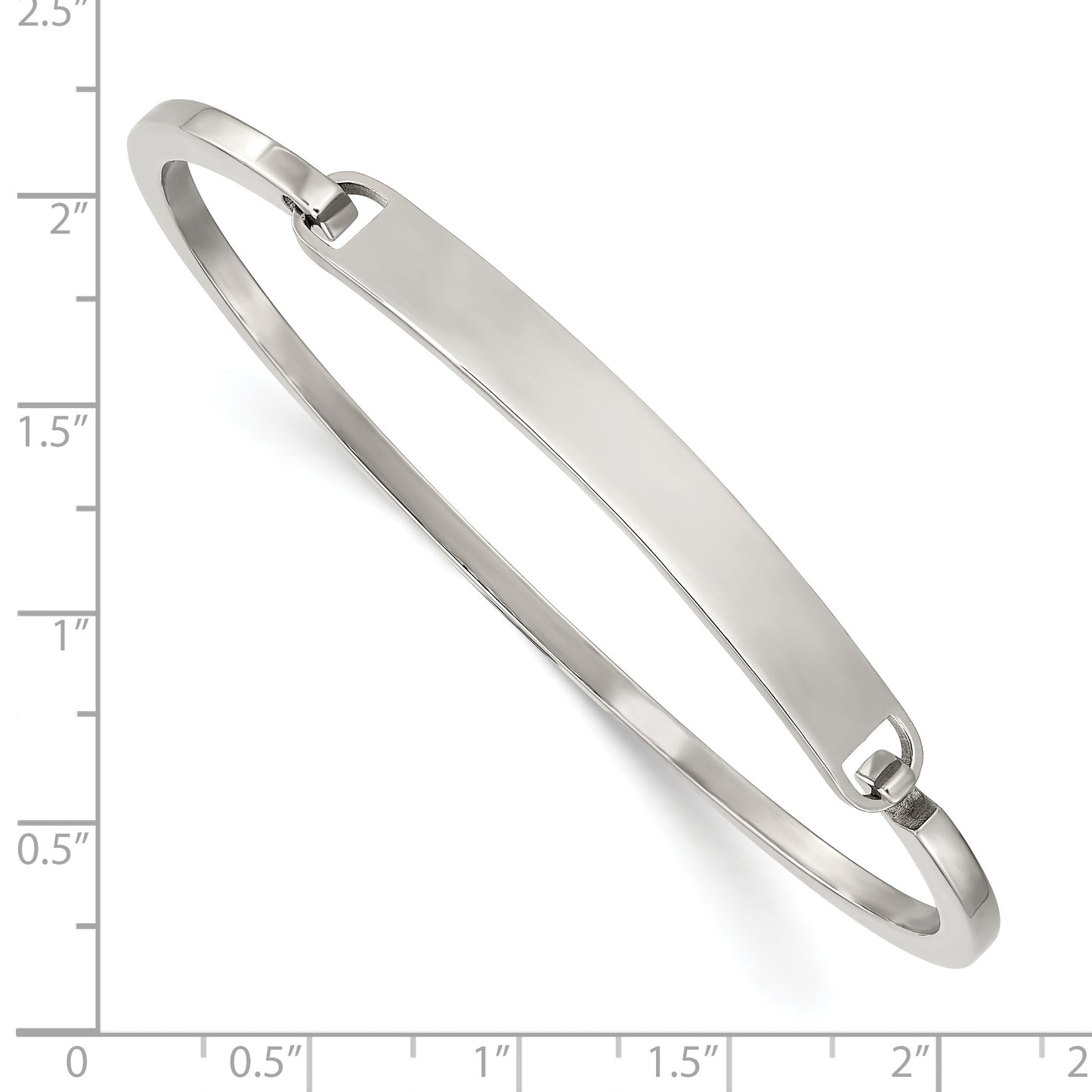 Chisel Stainless Steel Polished 2mm ID Bangle
