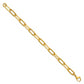 Chisel Stainless Steel Polished Yellow IP-plated Enlongated Open Link Paperclip 7.75 inch Chain Bracelet