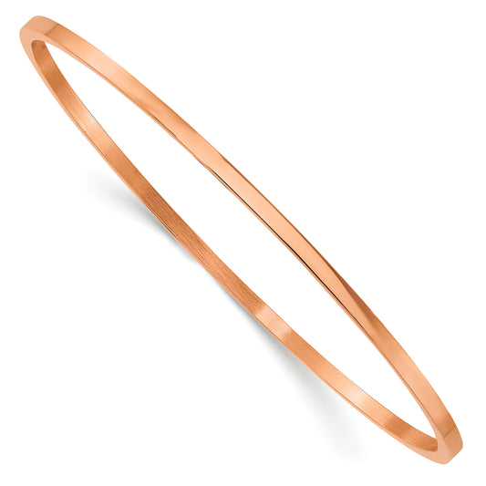 Chisel Stainless Steel Polished Rose IP-plated 2mm Bangle