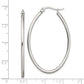 Chisel Stainless Steel Polished 30mm Diameter 2mm Oval Hoop Earrings