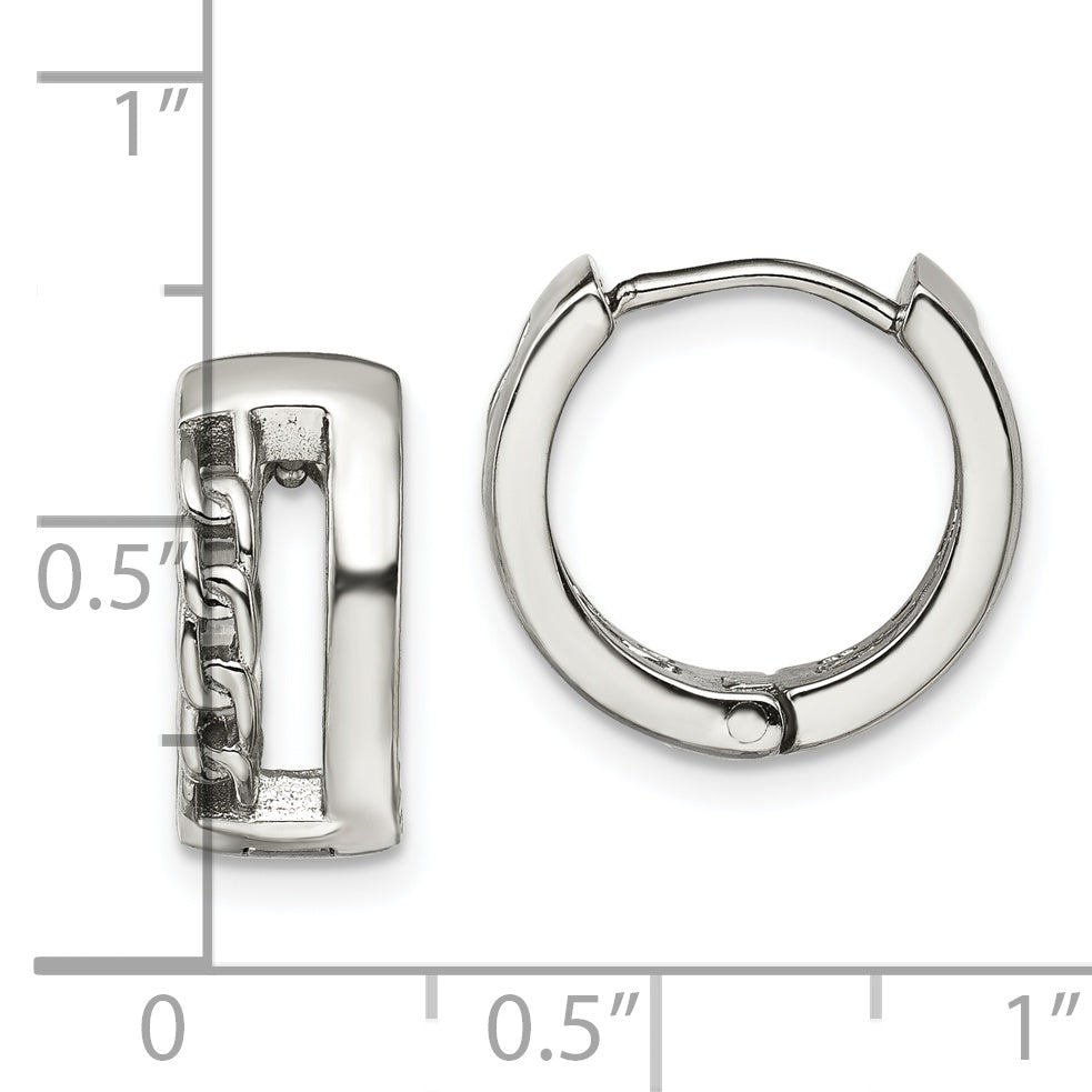 Chisel Stainless Steel Polished 6.5mm Huggie Hinged Hoop Earrings