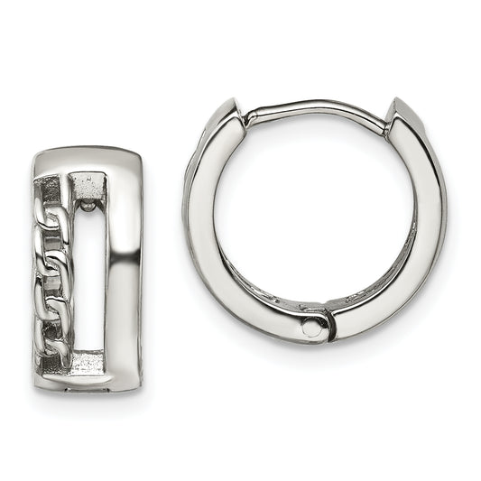 Chisel Stainless Steel Polished 6.5mm Huggie Hinged Hoop Earrings