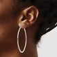 Chisel Stainless Steel Polished and Textured Oval Hoop Earrings