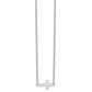 Chisel Stainless Steel Polished Sideways Cross on a 18 inch Cable Chain Necklace