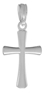 Sterling Silver RH-plated Polished Cross Pendant