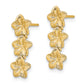 14K Triple Flower Post Dangle Earrings