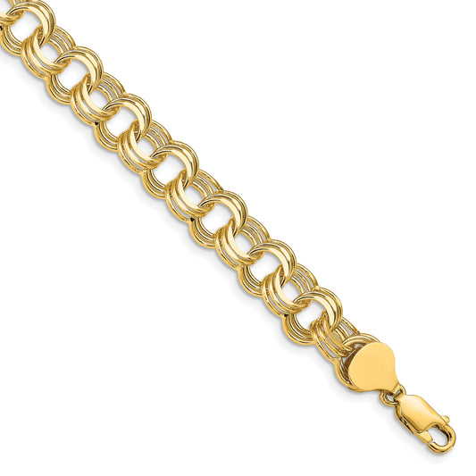 14k Triple Link Charm Bracelet