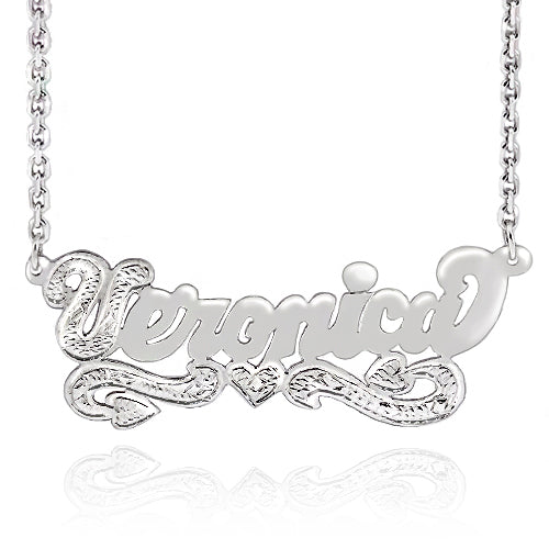 Sterling Silver "Veronica" Style Nameplate