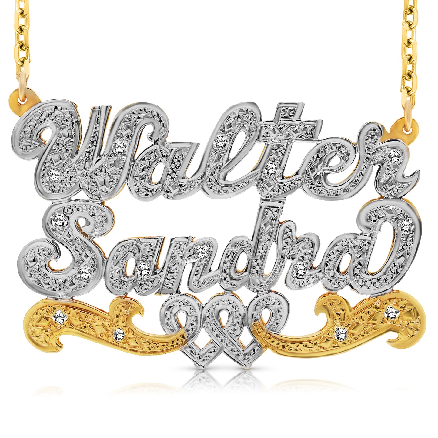 14 Karat "Walter/Sandra" Style 3D Nameplate