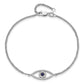 14k White Gold 2 Strand Sapphire/A Diamond Evil Eye with 1in Ext. Bracelet