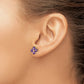 14k Heart-shaped Amethyst Flower Post Earrings