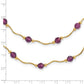 14ky Spiral Bead and Purple Crystal with 2 in Ext Layered Necklace