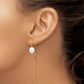 14k 7-8mm White Rice FW Cultured Pearl Box Chain Threader Earrings