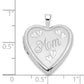 14K 20mm White Gold MOM with Hearts Heart Locket