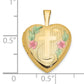 14ky 16mm with Enamel Floral Cross Heart Locket
