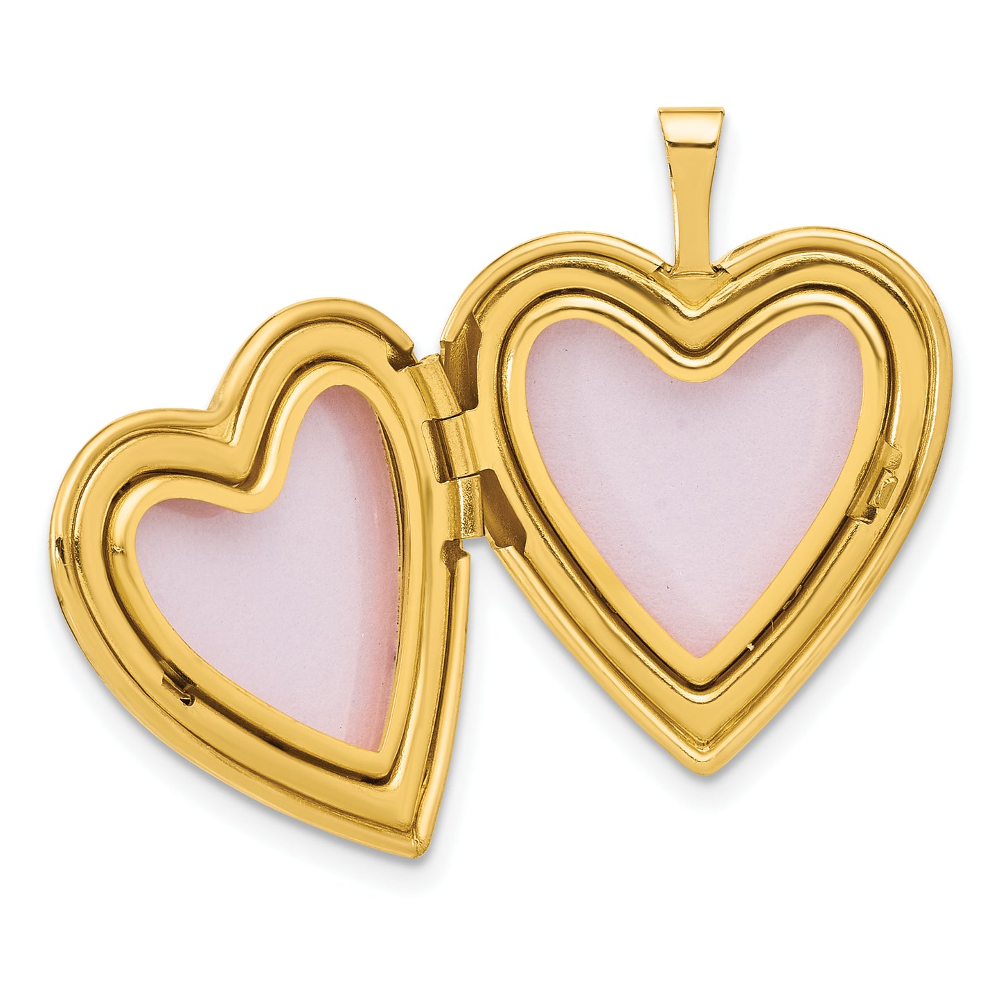 14K Textured and Polished Heart Design 20mm Heart Locket