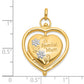 14K and White Rhodium Floral Special Mum Reversible Heart Locket