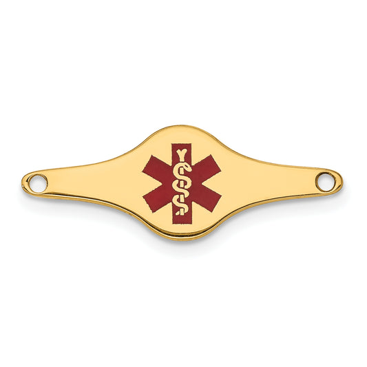 14k Red Enamel Medical Jewelry ID Plate
