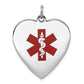 14k WG Heart-Shaped Enameled Medical Jewelry Pendant