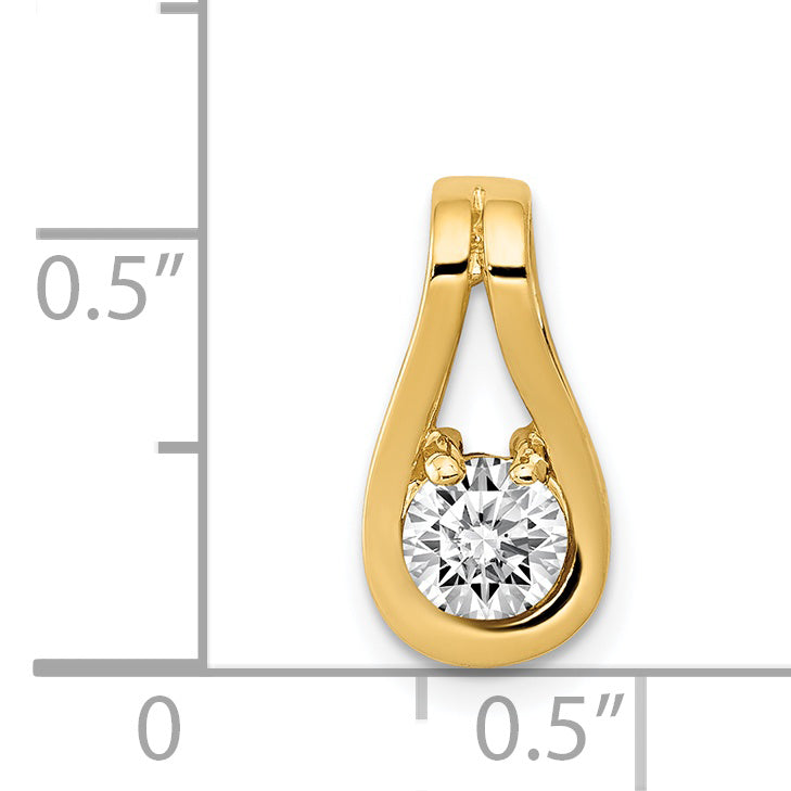 14k 4.7mm AA Diamond Teardrop Shape Slide Pendant