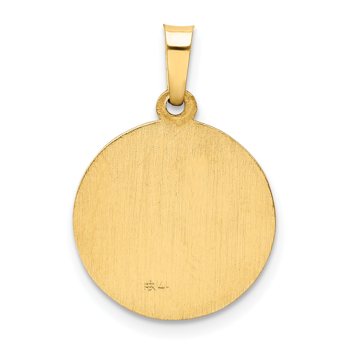 14k Polished and Satin Holy Communion Medal Hollow Pendant