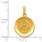 14k Polished and Satin Holy Communion Medal Hollow Pendant