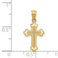 14k Gold Polished Small Budded Cross