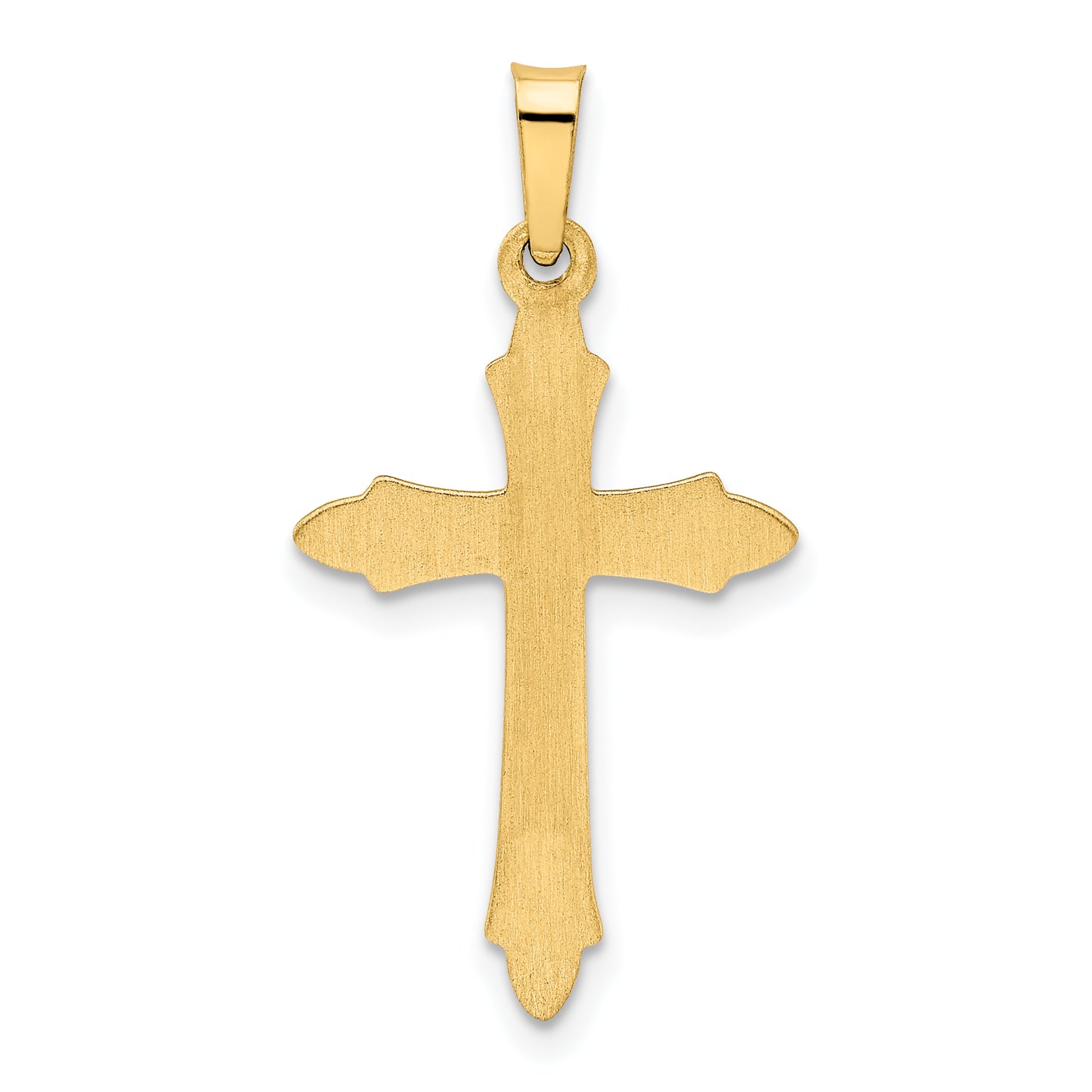 14k Textured and Polished Passion Cross Pendant